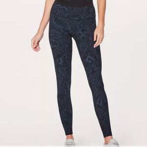 lululemon athletica Navy Floral Print Leggings
